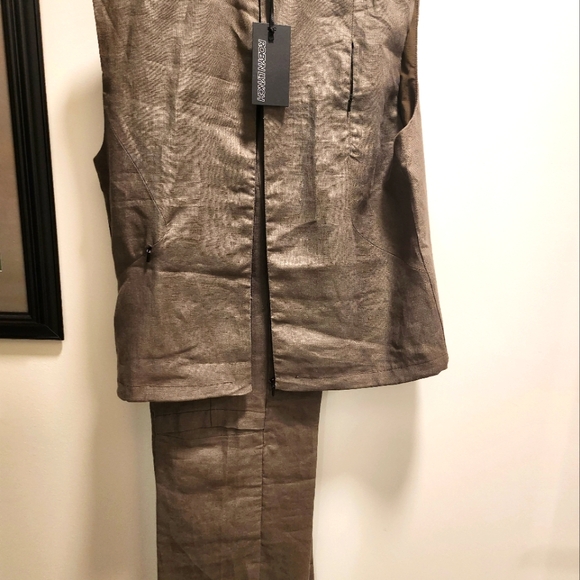 ROBYN LYNCH men's linen pants and vest sz M gray - Picture 1 of 6